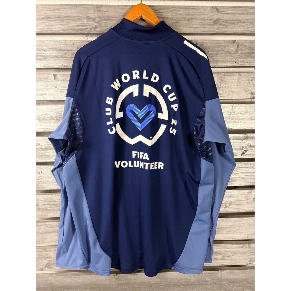 Adidas FIFA Club World Cup 2025 Volunteer 1/4 Zip Pullover Blue Mens 2XL New